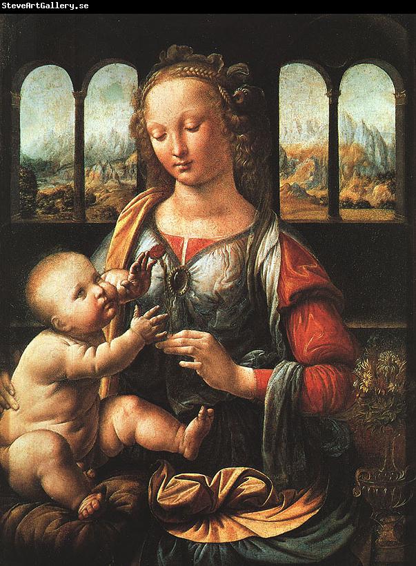  Leonardo  Da Vinci The Madonna of the Carnation